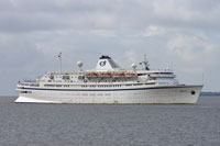 ATHENA - Classic International Cruises - Passing Felixstowe whilst arriving Harwich - Photo:  Ian Boyle,1st May 2010