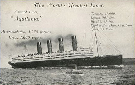 Aquitania of Cunard Line - www.simplonpc.co.uk