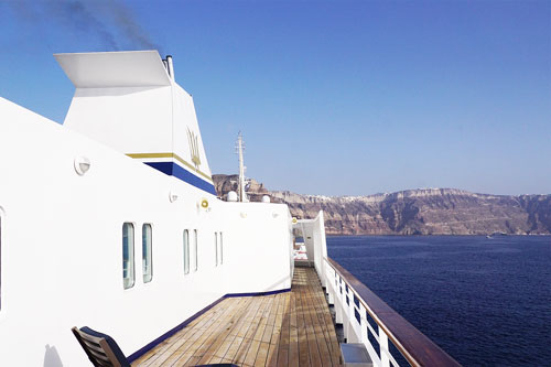 AEGEAN ODYSSEY at Santorini - Photo: ©Ian Boyle 18th September 2016 