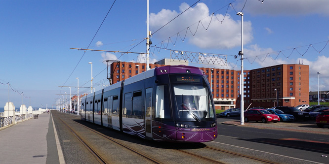 BLACKPOOL FLEXITY 2 TRAMS - Photo: ©2015 Ian Boyle - www.simplompc.co.uk - Simplon Postcards