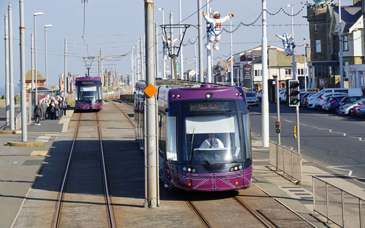 BLACKPOOL FLEXITY 2 TRAMS - Photo: ©2015 Ian Boyle - www.simplompc.co.uk - Simplon Postcards