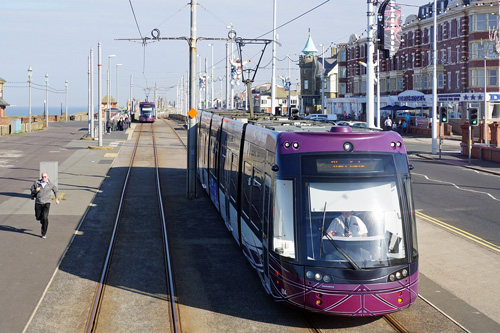 BLACKPOOL FLEXITY 2 TRAMS - Photo: ©2015 Ian Boyle - www.simplompc.co.uk - Simplon Postcards