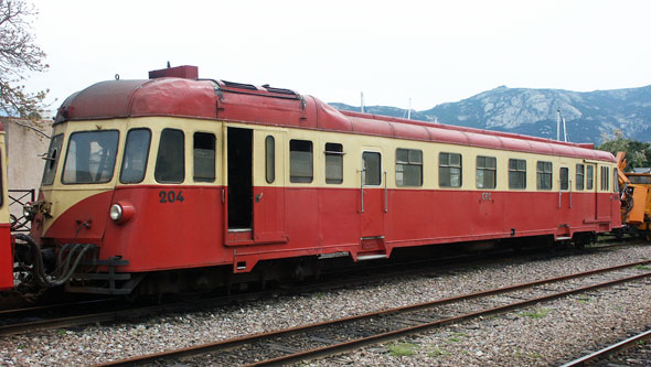 Renault ABH 8 "La Micheline" autorail 204 at Calvi - Photo:  Ian Boyle, 11th April 2004 - www.simplonpc.co.uk