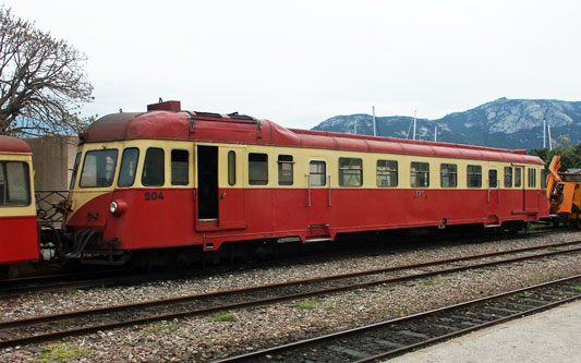 Renault ABH 8 "La Micheline" autorail 204 at Calvi - Photo:  Ian Boyle, 11th April 2004 - www.simplonpc.co.uk