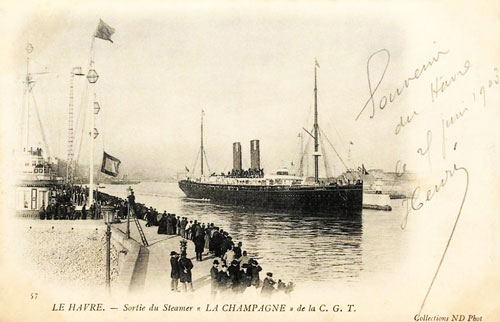 Dampfer De Grasse, CGT, Transatlantique, Le Havre