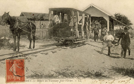 Horse tramway on Cap-Ferret - Simplon Postcards - www.simplonpc.co.uk