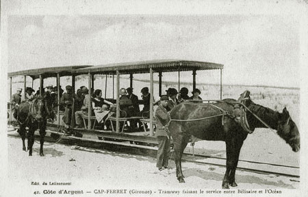 Horse tramway on Cap-Ferret - Simplon Postcards - www.simplonpc.co.uk