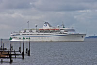 ATHENA - Classic International Cruises - Passing Felixstowe whilst arriving Harwich - Photo:  Ian Boyle,1st May 2010