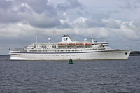 ATHENA - Classic International Cruises - Passing Felixstowe whilst arriving Harwich - Photo:  Ian Boyle,1st May 2010