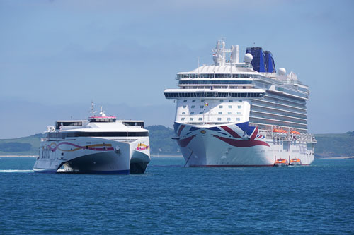 CONDOR LIBERATION & P&O's BRITANNIA at St Peter Port - Photo: © Ian Boyle, 24th May 2015 - www.simplonpc.co.uk