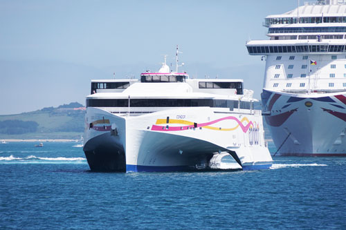 CONDOR LIBERATION & P&O's BRITANNIA at St Peter Port - Photo: © Ian Boyle, 24th May 2015 - www.simplonpc.co.uk