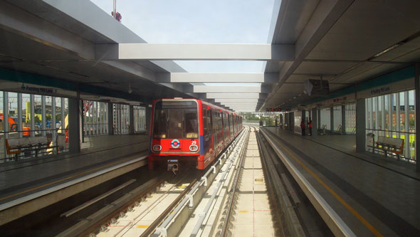 DLR - Pudding Mill Lane - Photo: © Ian Boyle, 17th June 2014 - www.simplonpc.co.uk