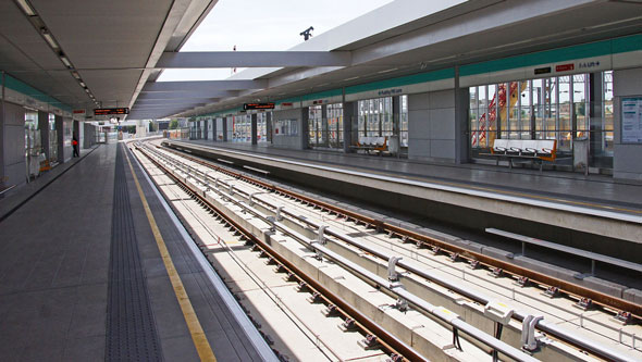 DLR - Pudding Mill Lane - Photo: © Ian Boyle, 17th June 2014 - www.simplonpc.co.uk