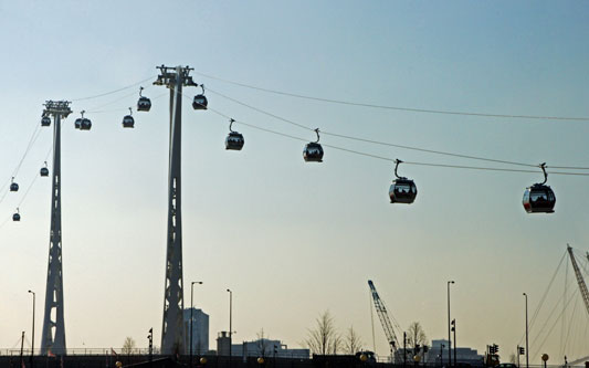 EMIRATES AIR LINE - CABLE CAR - Photo: ©2013 Ian Boyle - www.simplonpc.co.uk - Simplon Postcards