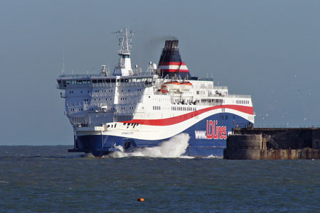 NORMAN SPIRIT on DFDS charter for Dover-Dunkerque services - Photo:  Ian Boyle, 12th December 2011 - www.simplonpc.co.uk 