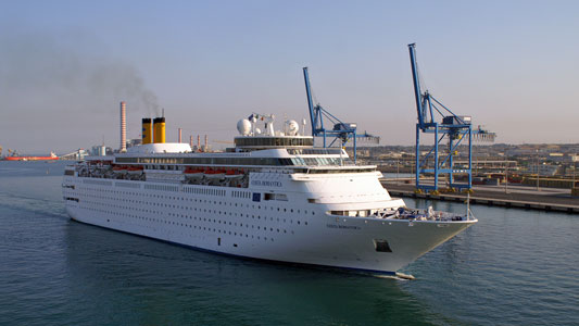 COSTA ROMANTICA at Civitavecchia - Photo: © Ian Boyle, 24th August 2009 - www.simplonpc.co.uk