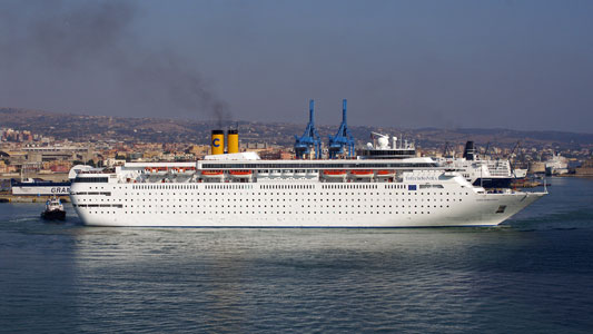 COSTA ROMANTICA at Civitavecchia - Photo: © Ian Boyle, 24th August 2009 - www.simplonpc.co.uk