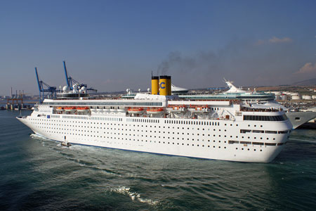 COSTA ROMANTICA at Civitavecchia - Photo: © Ian Boyle, 24th August 2009 - www.simplonpc.co.uk