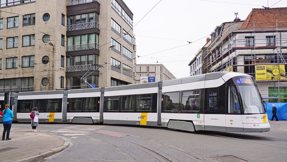 Flexity 2 'Albatros' De Lijn tram in Antwerp - Photo:  Ian Boyle, 9th March 2017