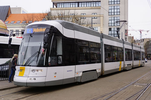 Flexity 2 'Albatros' De Lijn tram in Antwerp - Photo:  Ian Boyle, 9th March 2017