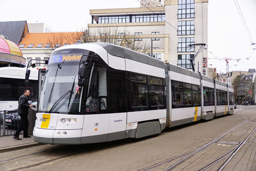 Flexity 2 'Albatros' De Lijn tram in Antwerp - Photo:  Ian Boyle, 9th March 2017