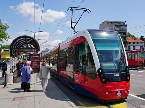 BelgradeCAF Urbos 3 Tram - www.spimplonpc.co.uk - Photo: ©Ian Boyle 17th May 2016