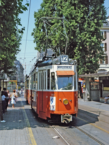 Swiss Standard Tram - www.simplonpc.co.uk - Photo: ©1985 Ian Boyle