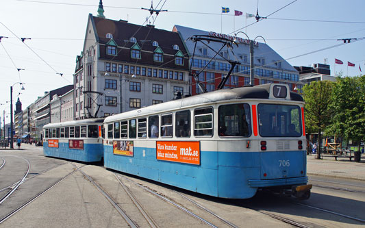 Gothenburg M28/M29 Trams - Photo: ©2013 Ian Boyle - www.simplompc.co.uk - Simplon Postcards