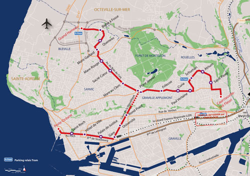 Le Havre New Tramway Map - www.simplonpc.co.uk