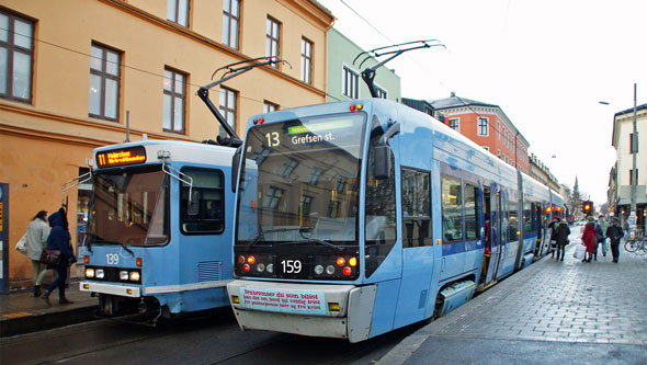 Oslo Trams - Photo: © Ian Boyle 10th December 2012 - www.simplompc.co.uk - Simplon Postcards