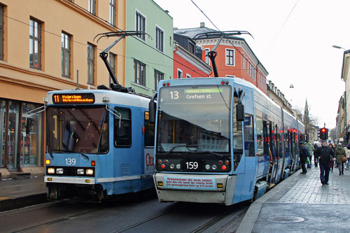 Oslo Trams - Photo: © Ian Boyle 10th December 2012 - www.simplompc.co.uk - Simplon Postcards