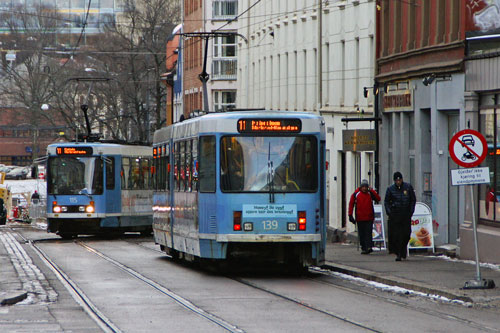 Oslo Trams - Photo: © Ian Boyle 10th December 2012 - www.simplompc.co.uk - Simplon Postcards