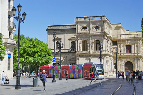 Seville CAF Urbos Tram 301 - www. www.simplonpc.co.uk.co.uk - Photo: ©Ian Boyle 17th May 2016