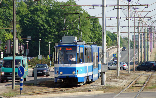 Tallinn Tatra KT4 tram - www.simplonpc.co.uk - Photo: 2013 Ian Boyle