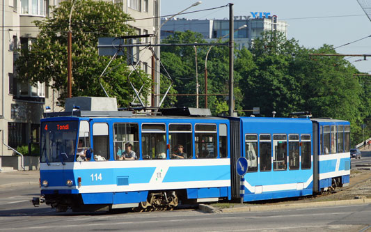 Tallinn Tatra KT4 tram - www.simplonpc.co.uk - Photo: 2013 Ian Boyle