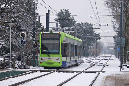 Croydon Tramlink in the Snow - Photo: © Ian Boyle, 6th January 2010