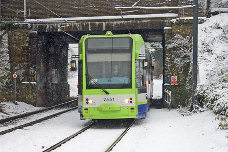 Croydon Tramlink in the Snow - Photo: © Ian Boyle, 6th January 2010