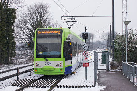 Croydon Tramlink in the Snow - Photo: © Ian Boyle, 6th January 2010