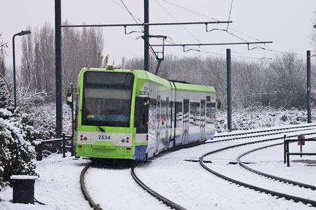 Croydon Tramlink in the Snow - Photo: © Ian Boyle, 6th January 2010