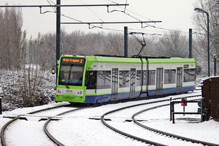 Croydon Tramlink in the Snow - Photo: © Ian Boyle, 6th January 2010