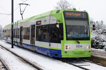 Croydon Tramlink in the Snow - Photo: © Ian Boyle, 6th January 2010