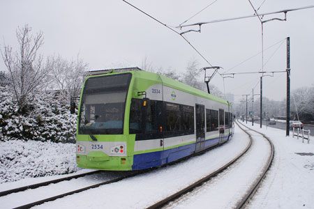 Croydon Tramlink in the Snow - Photo: © Ian Boyle, 6th January 2010