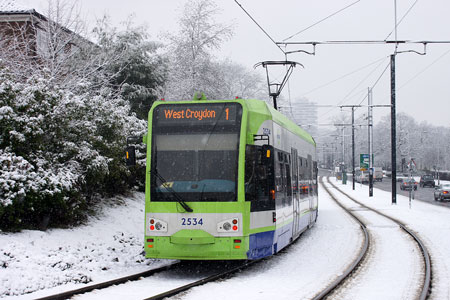 Croydon Tramlink in the Snow - Photo: © Ian Boyle, 6th January 2010