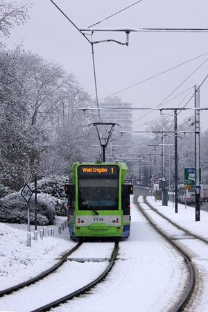 Croydon Tramlink in the Snow - Photo:  Ian Boyle, 6th January 2010