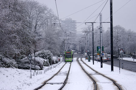 Croydon Tramlink in the Snow - Photo: © Ian Boyle, 6th January 2010