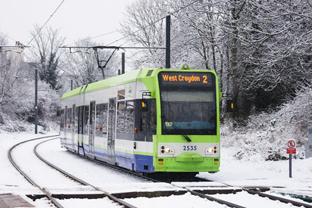 Croydon Tramlink in the Snow - Photo: © Ian Boyle, 6th January 2010