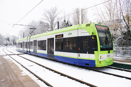 Croydon Tramlink in the Snow - Photo: © Ian Boyle, 6th January 2010