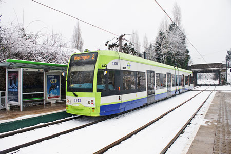 Croydon Tramlink in the Snow - Photo: © Ian Boyle, 6th January 2010