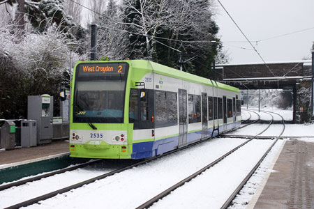 Croydon Tramlink in the Snow - Photo: © Ian Boyle, 6th January 2010