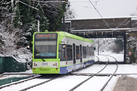 Croydon Tramlink in the Snow - Photo: © Ian Boyle, 6th January 2010